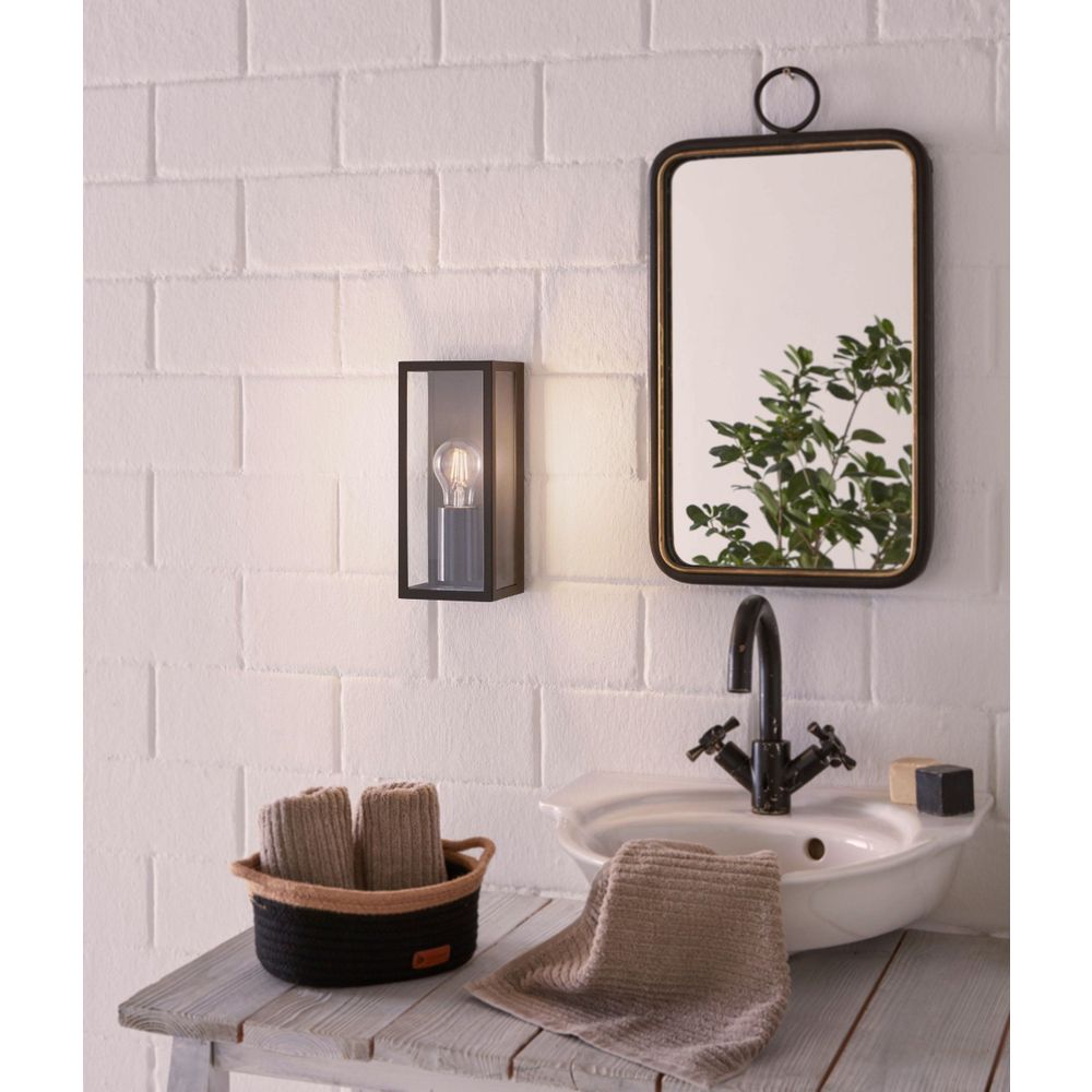 Eglo Amezola Zidna/Stropna Lampa, E27, IP44, Crna/Čelik/Staklo slika 6