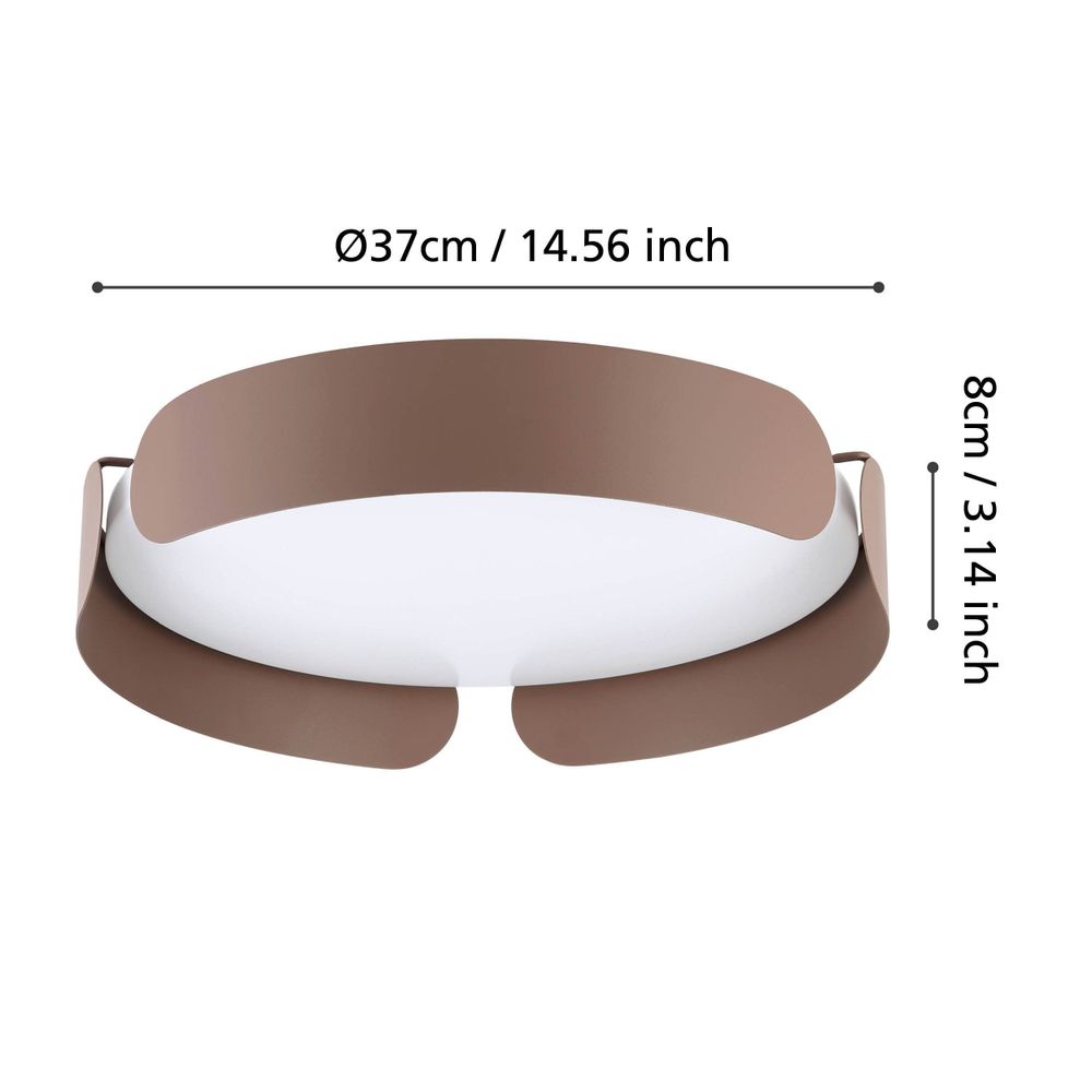 Eglo plafonjera/1, LED, 24W, promjer 350mm, smeđa/bijela "Valcasotto" slika 3