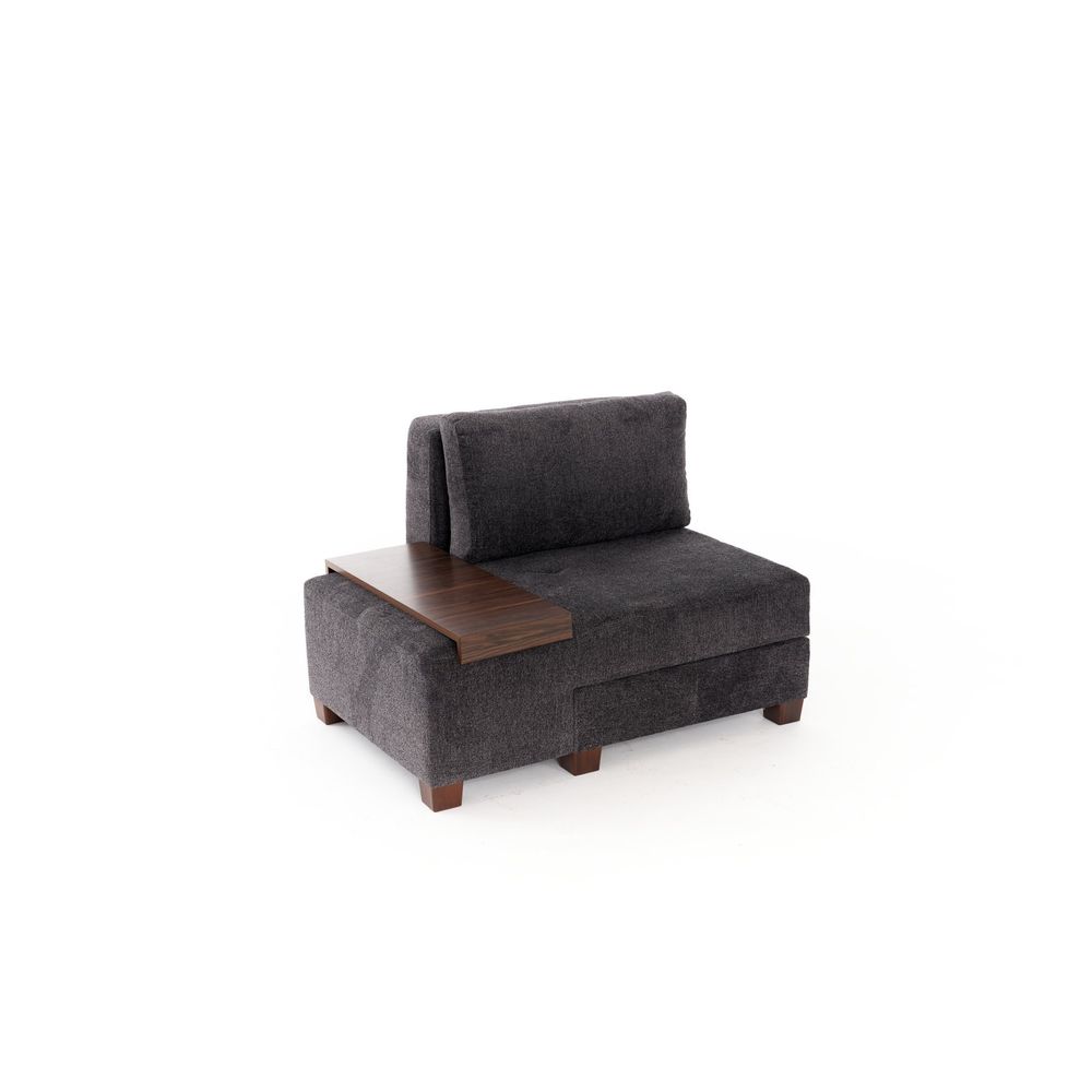 Perenna Chenille Ležaj-Sofa s Lijevim Kutom - Antracit 1-Sjedište slika 5