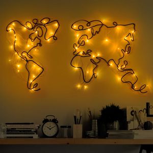 Wallity Metalna zidna dekoracija World Map Led 257