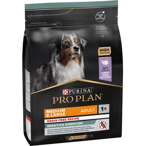 PRO PLAN Hrana za pse, Sensitive digestion, bogato ćuretinom, grain free, Medium&Large Adult 1+ 2,5kg slika 2