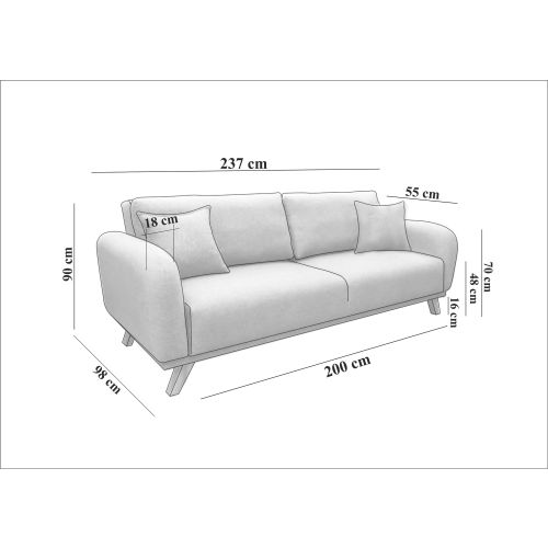 Atelier Del Sofa Hera - Krem Trosed na Razvlačenje slika 13