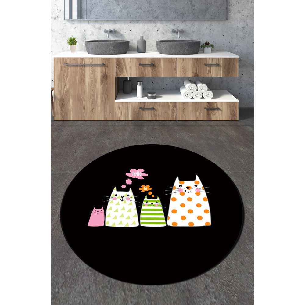 Šarena Kupatilska Podloga 'Four Cats Circle Djt 100' slika 1