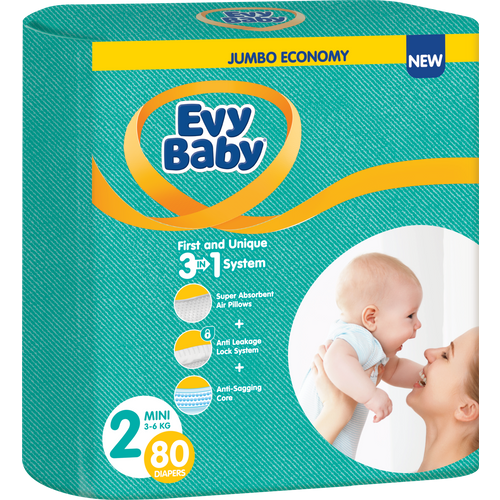 Evy Baby jednokratne pelene 3 u 1 sistem Jumbo slika 1