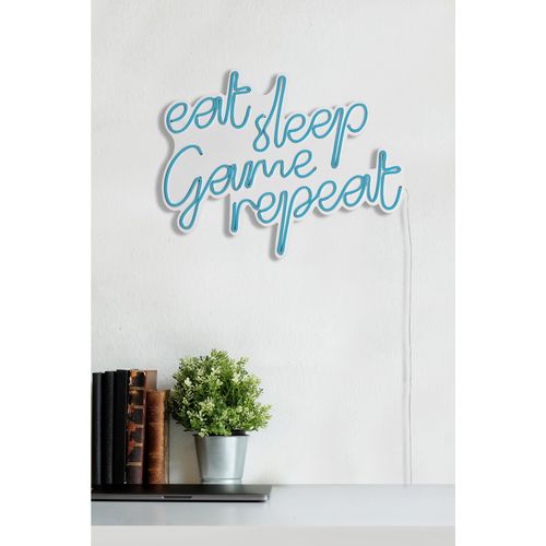 Wallity Zidna dekoracije svijetleća EAT, eat sleep game repeat - Blue slika 13