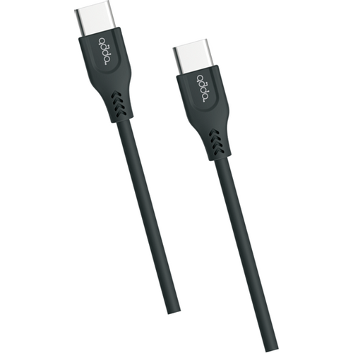Kabel ADDA USB-203-BK, Fusion Charge+Data, Type-C na Type-C, 3.1A, Premium TPE, 1.2m, crna slika 1