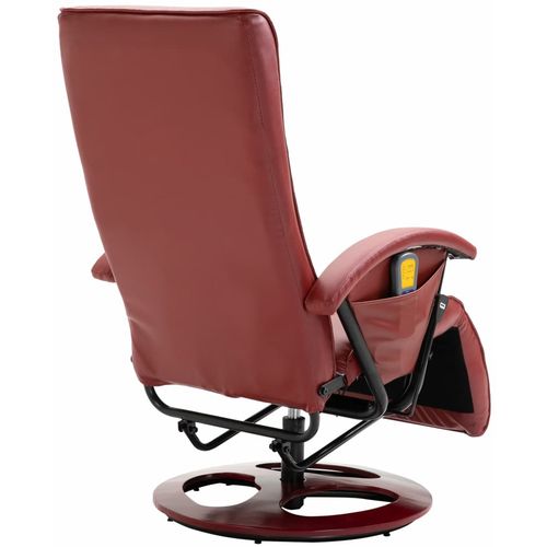 Masažna fotelja od umjetne kože crvena boja vina slika 35