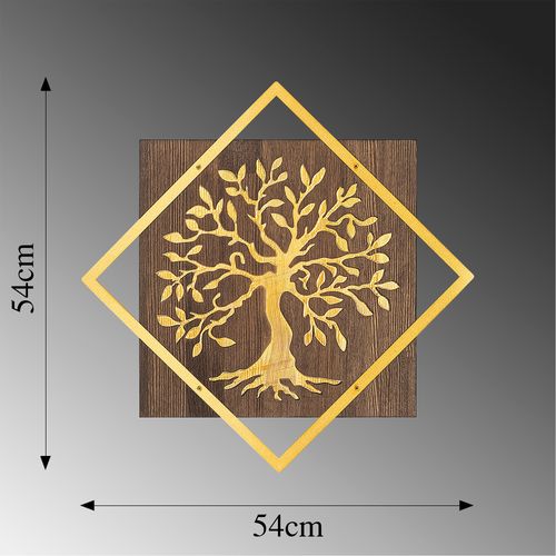Wallity Drvena zidna dekoracija, Tree v2 - Gold slika 6