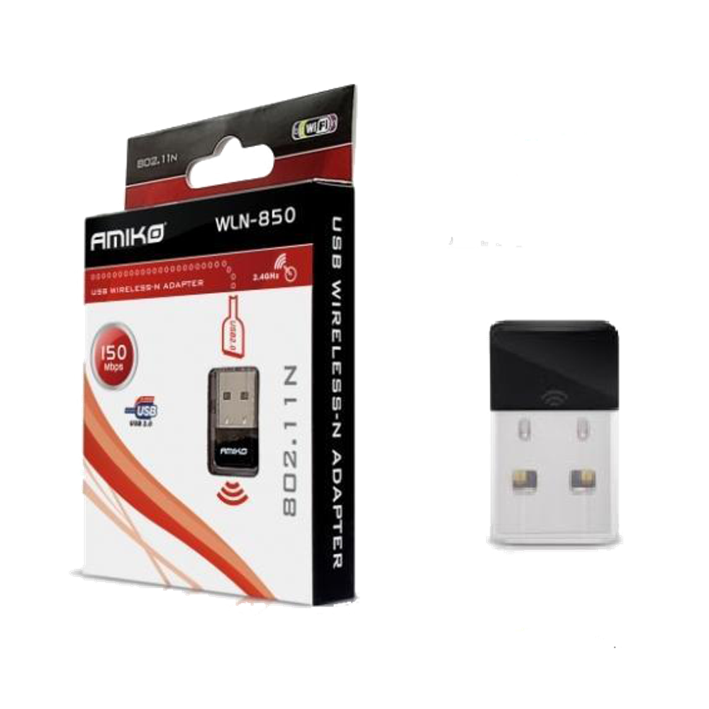 Amiko Wi-Fi mrežna kartica, USB, 2.4 GHz, 150 Mbps - WLN-850 slika 1
