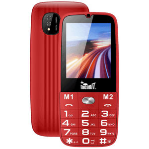 MeanIT Telefon mobilni, SOS tipka, LED svjetiljka - Senior 15, Crveni