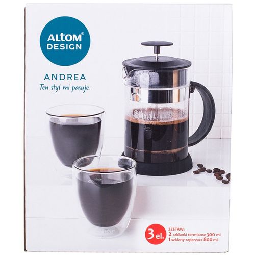 Altom Design termo staklene šalice za kavu i čaj Andrea 300 ml (set od 2 čaše) + vrč 800 ml - 020302363 slika 5