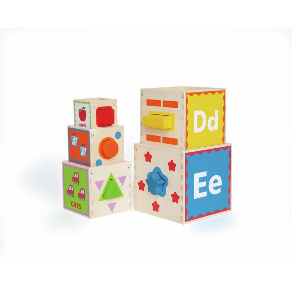 Hape Drvene kocke i sorter oblika Pyramid of Play slika 3