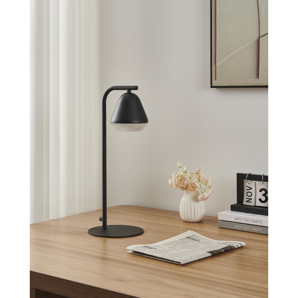 Eglo stolna lampa palbieta gu10 1x2,8w crno/saten prozirno š:170mm v:445mm slika 4