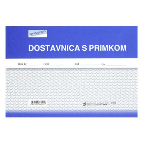 I-29/NCR DOSTAVNICA S PRIMKOM; Blok 3 x 50 listova, 21 x 14,8 cm slika 1