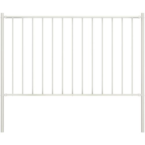 Panel za ogradu sa stupovima čelični 1,7 x 0,75 m bijeli slika 16