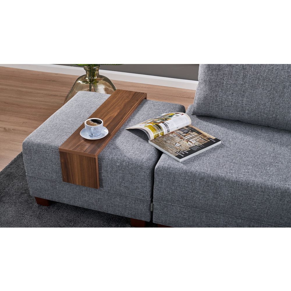 Ugaona Sofa na Razvlačenje Fly - Desni Kut, Siva slika 4