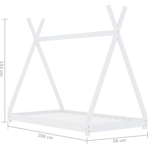 Okvir za dječji krevet od masivne borovine bijeli 90 x 200 cm slika 35