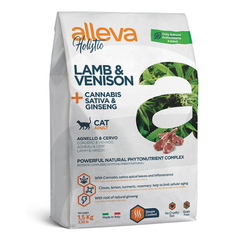 Alleva Holistic Cat Adult Lamb &amp; Venison + Hemp &amp; Ginseng 10 kg slika 1