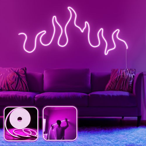 Flames - XL - Pink Pink Decorative Wall Led Lighting slika 1