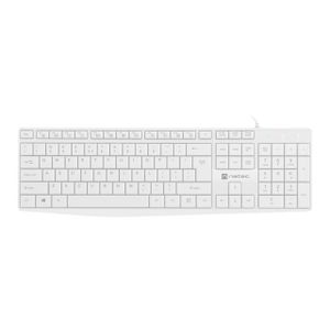 Natec NKL-1951 NAUTILUS, Slim Multimedia Keyboard US, Spill Proof, USB, White