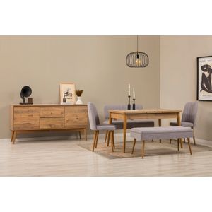 Vina Bench 04 0701 - Set za Trpezariju od 6 Komada u Sivoj Atlantic Borovini