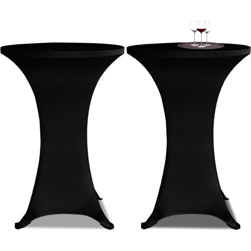 Navlaka za stol za stajanje Ø 60 cm crna rastezljiva 4 kom slika 11
