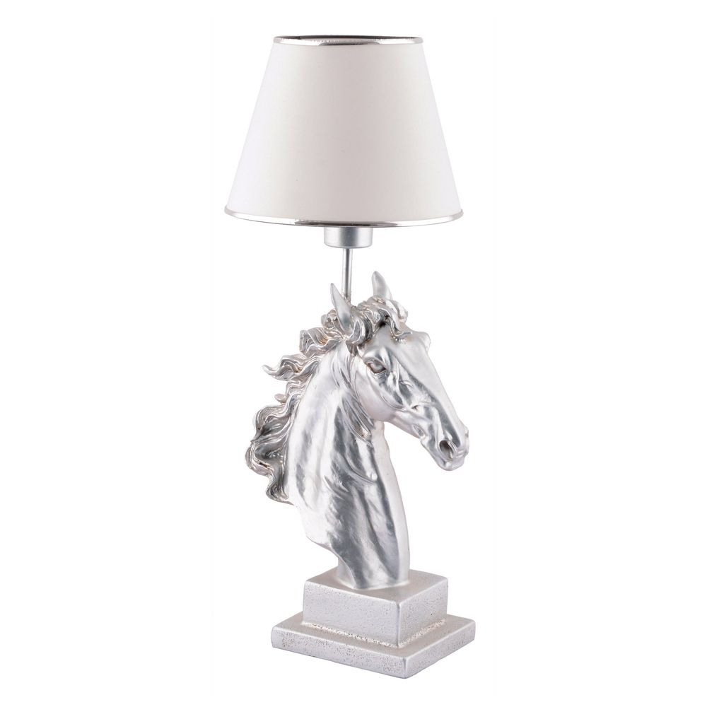 Lampa za sto - Konj - Bijela, Srebrna slika 4