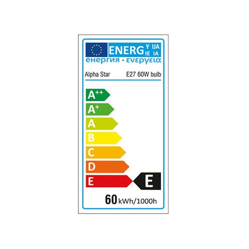 Alpha Star E27 60W Bistra sijalica sa užarenim vlaknom,A55,CL slika 3