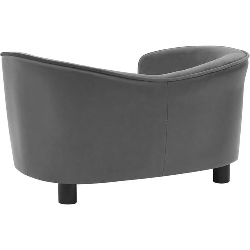 Sofa za pse siva 69 x 49 x 40 cm od pliša i umjetne kože slika 5