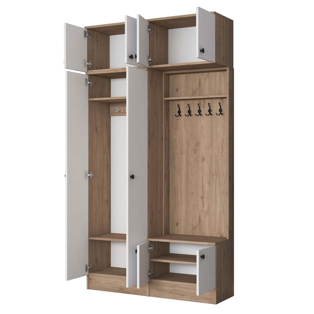 Hall stand EA145 - 3840, boja / nijanse orah, bijela slika 12