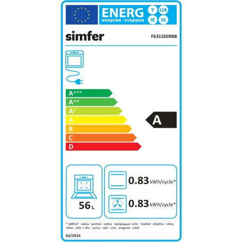 Simfer samostojeći štednjak 6315 SERBB slika 2