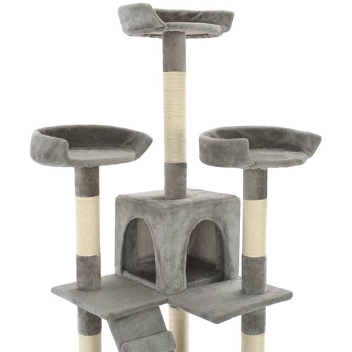 Penjalica za mačke sa stupovima za grebanje od sisala 170 cm siva slika 22