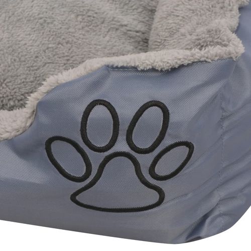 Krevet za pse s podstavljenim jastukom veličina L sivi slika 29