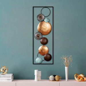 Textured - 7 Multicolor Decorative Metal Wall Accessory