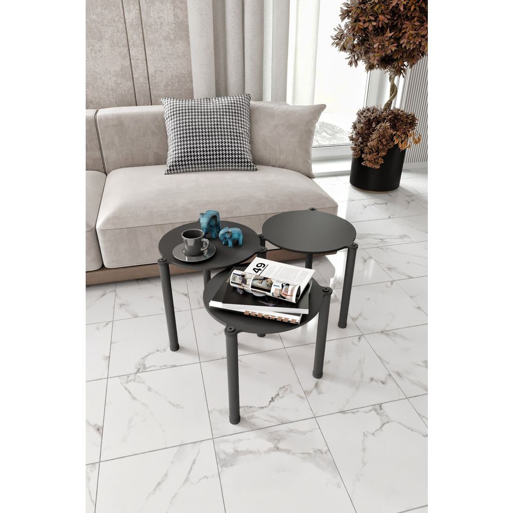 Lavia 3 - Crni Nesting Sto (3 Komada) slika 2