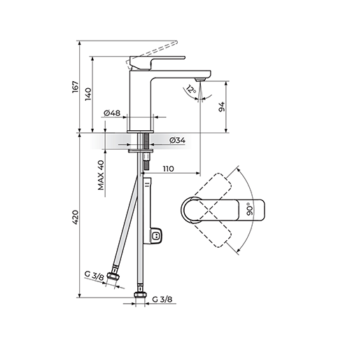 Rosan  S.2 Baterija za lavabo slika 2