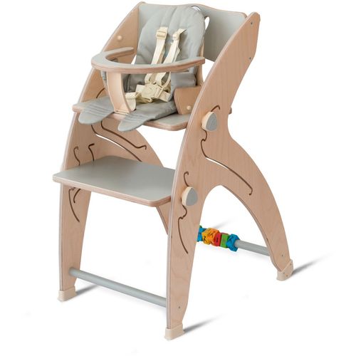 QuarttoLino 7u1 dječja stolica za bebe i djecu siva sa volanom slika 3