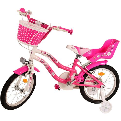 Dječji bicikl Volare Lovely s dvije ručne kočnice 16" roza-bijeli slika 11