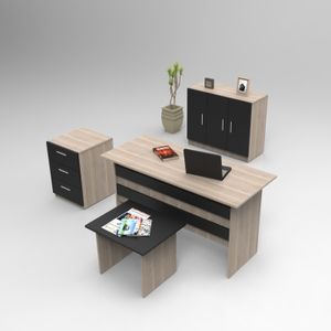 Vo12-Ob OakBlack Set Namještaja za Ured
