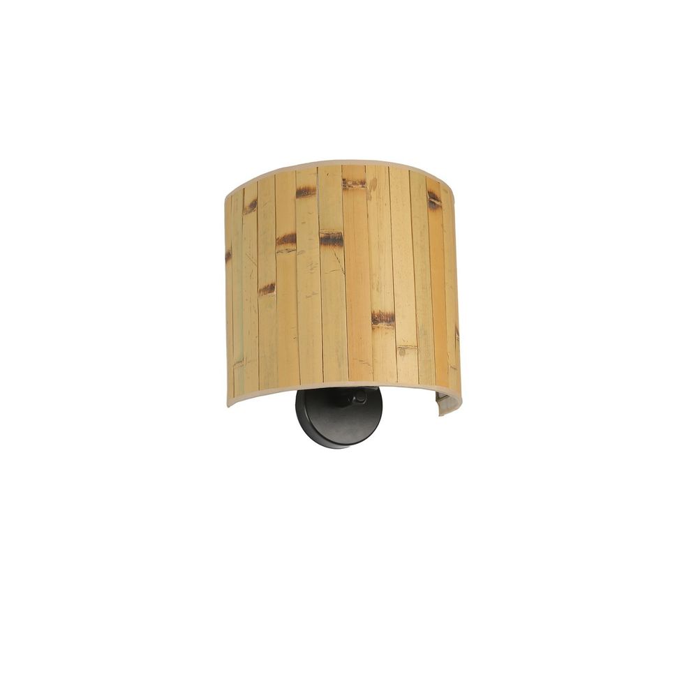 Bambu 02 Abajurlu Oval Aplik Drvena Zidna Lampa slika 3