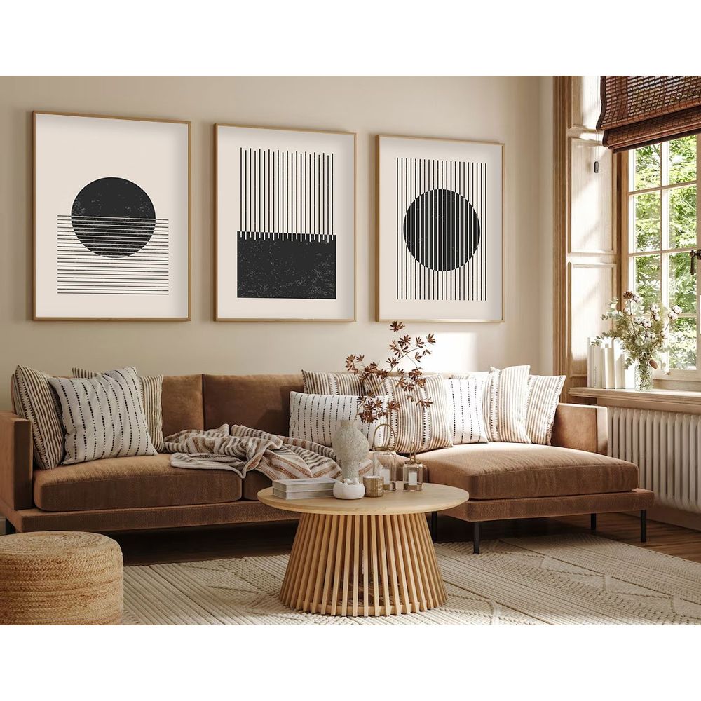 Huhu212 - Dekorativno Slikarstvo u Okviru od MDF-a, 50 x 70 cm, Višebojno (Set od 3 Komada) slika 1