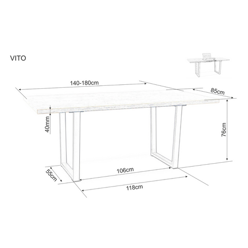 Stol VITO - MDF + furnir slika 4