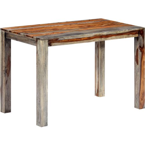 Blagovaonski stol sivi 118 x 60 x 76 cm od masivnog drva šišama slika 28