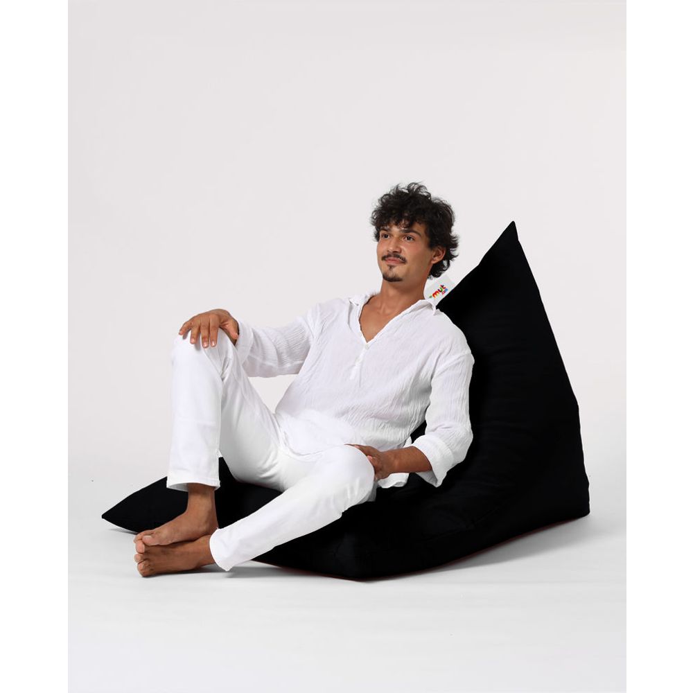 Piramidalni Veliki Pouf Ležaljka - Crni Vrt Bean Bag slika 10