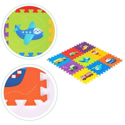 Ecotoys Podloga Za Igru Puzzle Vehicles 9 Elemenata 86X86cm Iplay slika 6