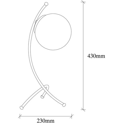 Opviq Stolna lampa YAY, crno- bijela, metal- staklo, 23 x 18 cm, visina 43 cm, promjer kugle 15 cm, duljina kabla 200 cm, E27 40 W, Yay - 5011 slika 3