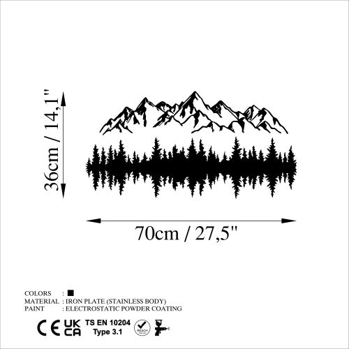 Wallity Metalna zidna dekoracija, Nature And Mountain - 15 slika 6