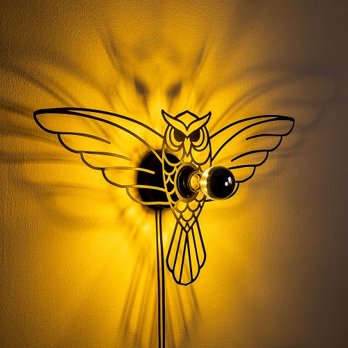 Owl V2 Black Wall Lamp slika 5