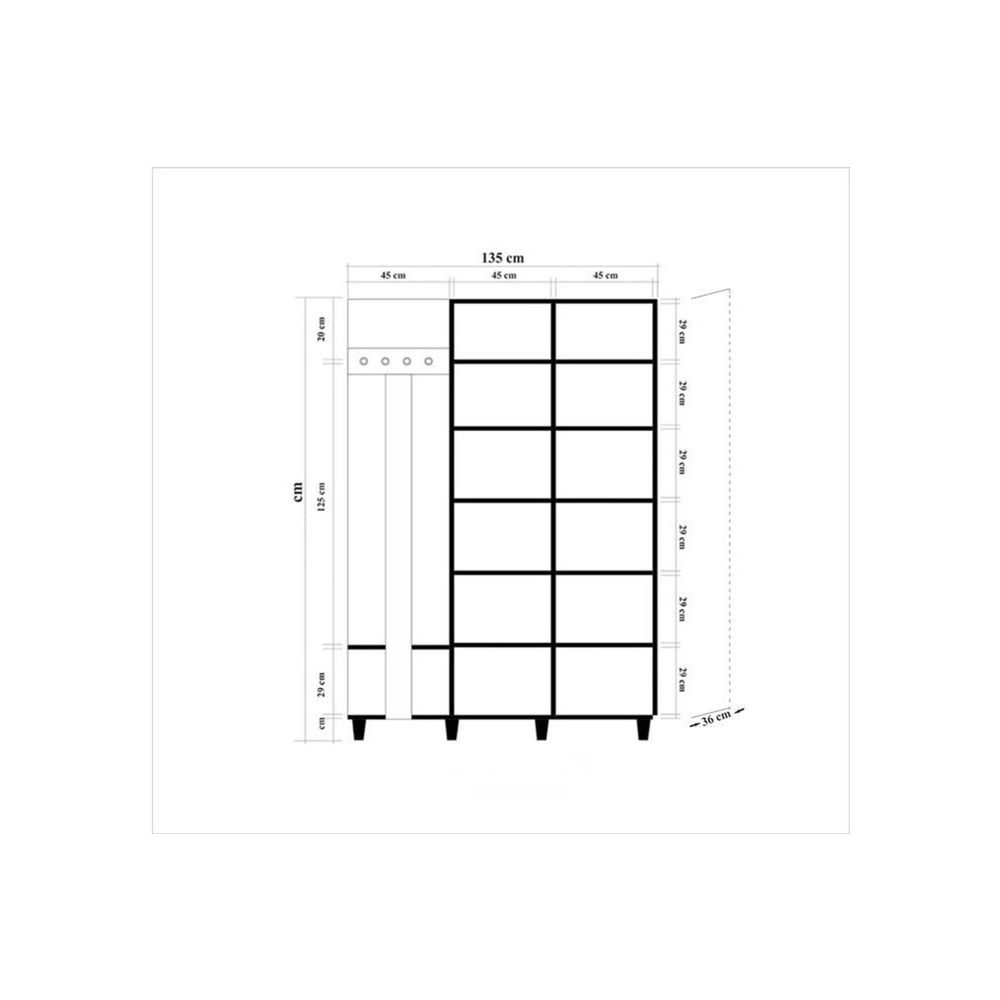 Garmanto 135-729 Sonoma Oak Hall Stand slika 9
