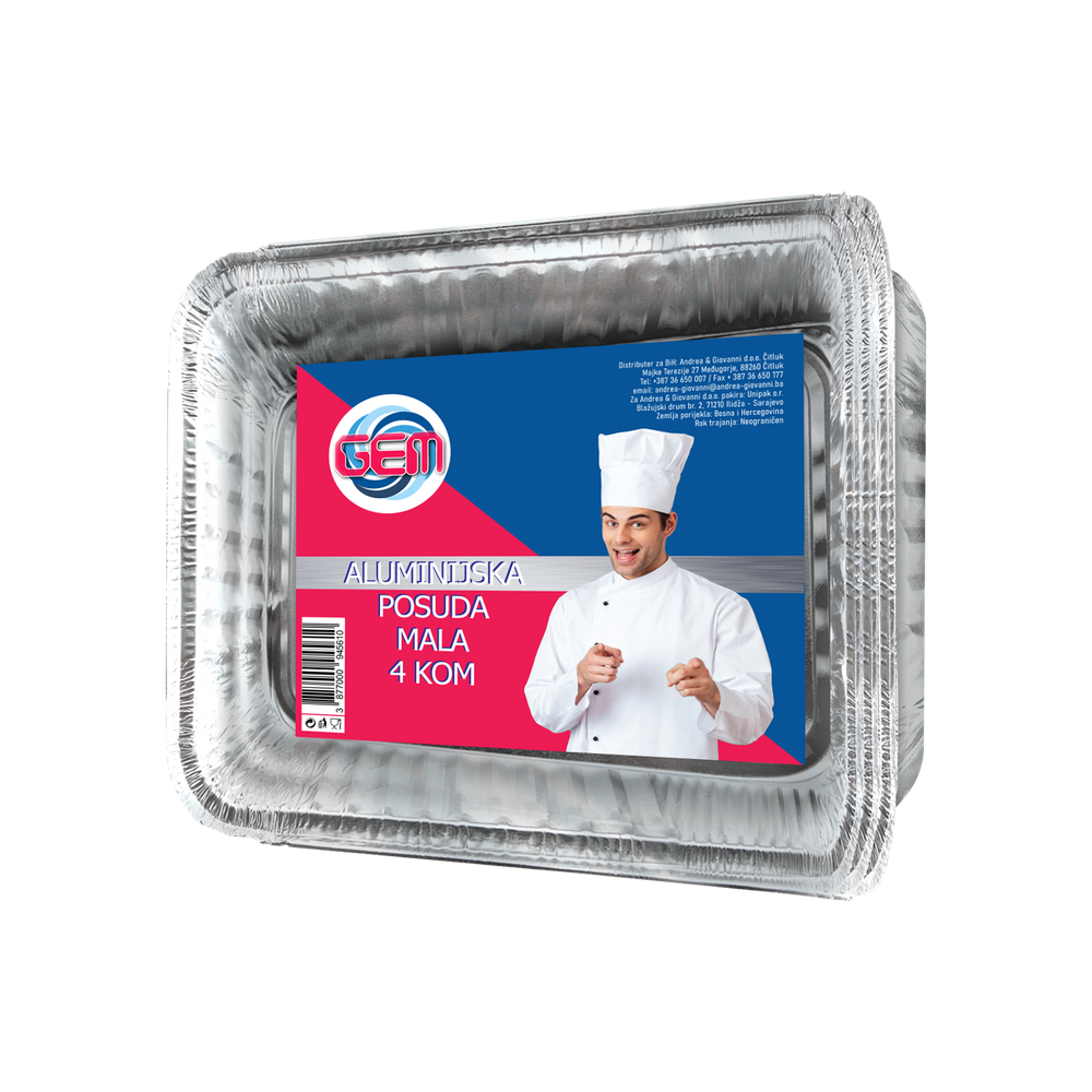 GEM aluminijska posuda mala s poklopcem 4kom slika 1